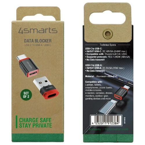 adapter 4smarts data blocker usb-c do    usb-a/usb-c czarny 2szt na Arena.pl