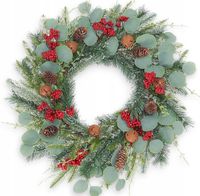 Świąteczny bożonarodzeniowy wieniec dekoracja ozdoba drzwi stroik XXL 60cm