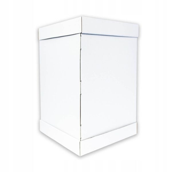 Karton pudełko na wysoki tort pietrowy 34x34x45 cm BIAŁE zdjęcie 1