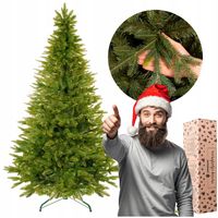 CHOINKA SZTUCZNA ŚWIERK NATURALNY PE PIĘKNY skandynawski GĘSTY 220cm STOJAK