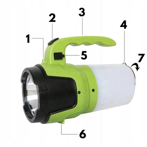 Latarka Szperacz LED 2w1 Akumulatorowa Mocna Lampa Kempingowa Turystyczna na Arena.pl