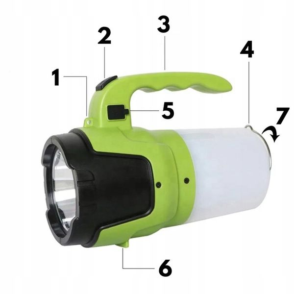 Latarka Szperacz LED 2w1 Akumulatorowa Mocna Lampa Kempingowa Turystyczna zdjęcie 10