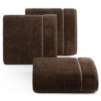 Ręcznik bawełniany z bordiurą SALADO 70X140 brązowy