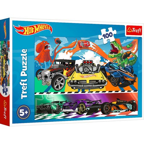 Puzzle 100 Elementów Pędzące Samochody Hot Wheels na Arena.pl