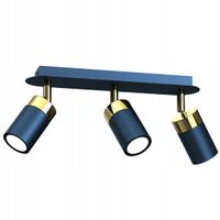 Lampa Wisząca Spot JOKER Niebieski Złoty 3xGU10 34cm Lampa Sufitowa Pokoj