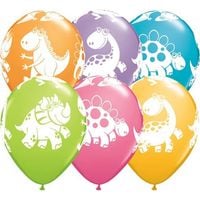 balony pastelowe z nadukiem dinozaury 11"/6szt.