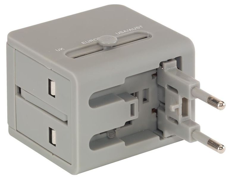 Adapter podróżny, TRAVEL MATE, szary zdjęcie 4