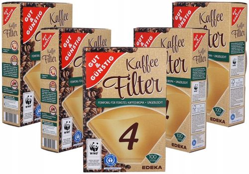 5 x FILTRY do kawy 4 papierowe do ekspresów 100 sztuk na Arena.pl