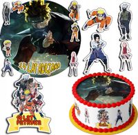 ZESTAW OPŁATEK NA TORT 20CM + 17 POSTACI - NARUTO + IMIĘ 15CM 18CM
