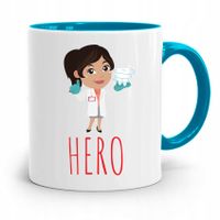 Kubek Błękitny Prezent Dentysty Stomatologa Hero Z Nadrukiem Ze Zdjęciem