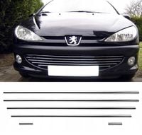 Peugeot 206 - LISTWY CHROM na GRILL ATRAPĘ ZDERZAK