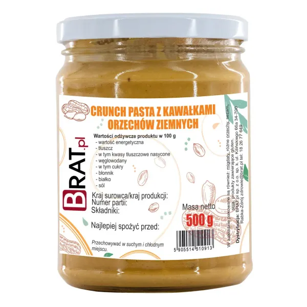 Crunch pasta orzechowa 500g zdjęcie 1