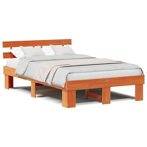 Ramka łóżka Brązowy 135 x 190 cm Lite drewno sosnowe na Arena.pl