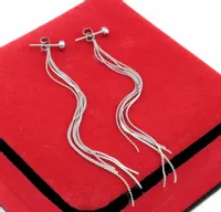 KOLCZYKI SREBRNE DAMSKIE STAL CHIRURGICZNA DŁUGIE ŻMIJKI 9 cm