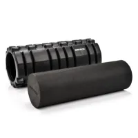 Zestaw Wałek gładki pianka do masażu roller z wypustkami fitness 2w1 Meteor