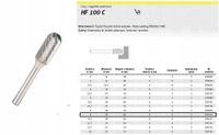 KLINGSPOR FREZ DO METALU HF 100 C FI=8,0x19mm TRZPIEŃ 6mm TYP WRC, WALCOWO-