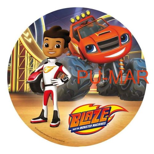 Opłatek na tort Urodziny Blaze Mega Maszyny Tekst Gratis Gruby 20 cm na Arena.pl