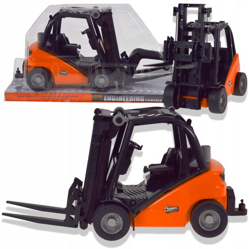 Duży wózek widłowy z ruchomymi elementami dźwigiem realistyczny model auto na Arena.pl