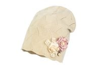 Jamiks ALZIRA czapka dziewczynki ażurowa beżowa 50-52