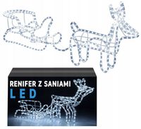 RENIFER I SANIE LAMPKI LEDOWE OZDOBA NA ŚWIĘTA