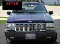 1993-1998 JEEP GRAND CHEROKEE - LIstwy chrom grill chromowane na atra