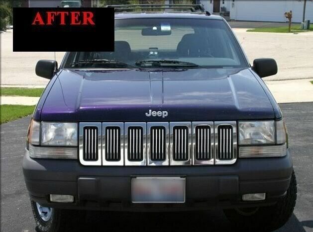 1993-1998 JEEP GRAND CHEROKEE - LIstwy chrom grill chromowane na atra zdjęcie 1