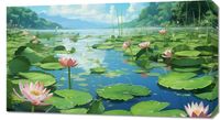 Obraz 90x50cm Sielankowy Staw Lilii
