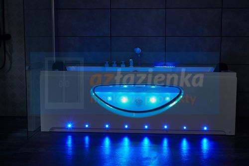 PROSTOKĄTNA WANNA Z HYDROMASAŻEM 180x80 SZYBA NEW! GRZAŁKA na Arena.pl
