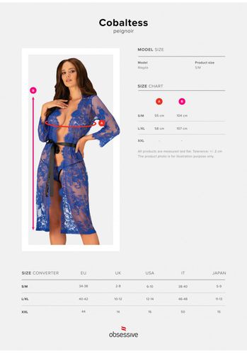 Szlafrok damski Obsessive-cobaltess peniuar  s/m na Arena.pl