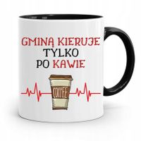 Dla Wójta Kubek Czarny Kieruje Po Kawie Prezent Z Nadrukiem Ze Zdjęciem