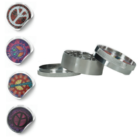 młynek metalowy pacyfka 3 części 52 mm mix wzorów