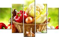 70 100CM OBRAZ 5 ELEM WARZYWA ORGANICZNE DRUK PŁÓTNO