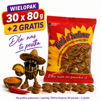 Słonecznik prażony 80g z przyprawą TACO 30szt.+ 2 GRATIS !