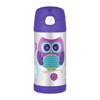 Termos dziecięcy ze słomką – sowa