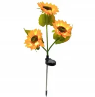 2x Słoneczniki solarne świecące po 3 kwiatków do ogrodu lampki wbijane