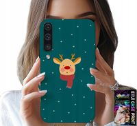 ETUI DO SAMSUNG A50 / A30S - RENIFER NA ZIELONYM TLE ŚWIĄTECZNE WZORY