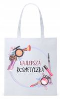 Dla Kosmetyczki Na Prezent Torba Eco Biała Shopper Z Nadrukiem Ze Zdjęciem