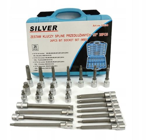 KLUCZE SPLINE 1/2" PRZEDŁUŻANE 26szt SILVER na Arena.pl