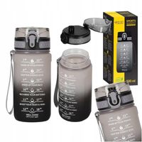 BUTELKA NA WODĘ tritanowa bidon sportowy szczelny 4FIZJO 0,5 L czarno-szary