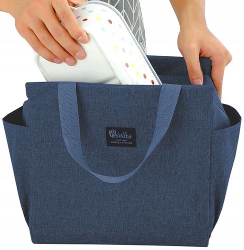 Torba termiczna izolacyjn piknik obiad Lunch plażę  T35_1_Granatowy na Arena.pl