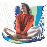HAMAK OGRODOWY KRZESŁO BRAZYLIJSKIE HUŚTAWKA FOTEL WISZĄCY TKANINA PASKI