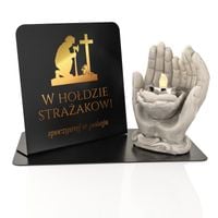 Statuetka dekoracyjna LED z DEDYKACJĄ dla STRAŻAKA na grób