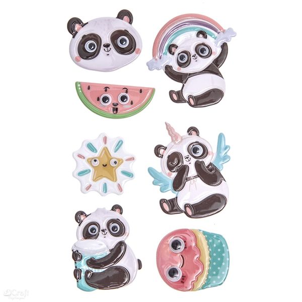 NAKLEJKI PUFFY - PANDY 7SZT DP CRAFT zdjęcie 1