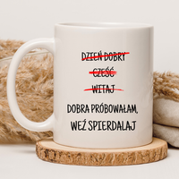 CHAMSKI KUBEK BEZ CENZURY | ŚMIESZNY PREZENT | DO PRACY BIURA DOMU | 330 ml