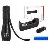 MOCNA LATARKA RĘCZNA TAKTYCZNA LED ZOOM AKUMULATOR