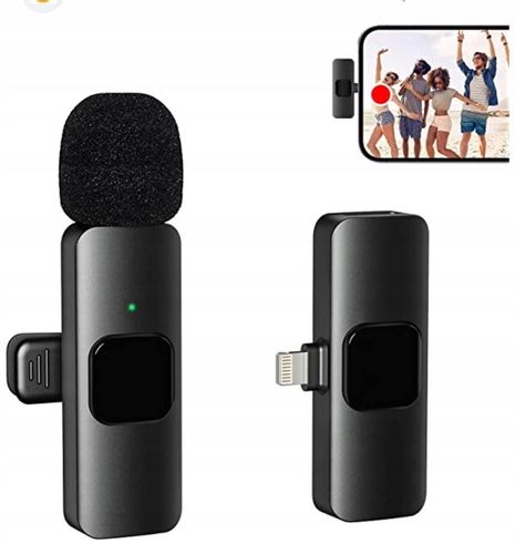 2xMIKROFON KRAWATOWY BEZPRZEWODOWY PRZYPINANY USB-C Lightning do IPhone 2w1 na Arena.pl