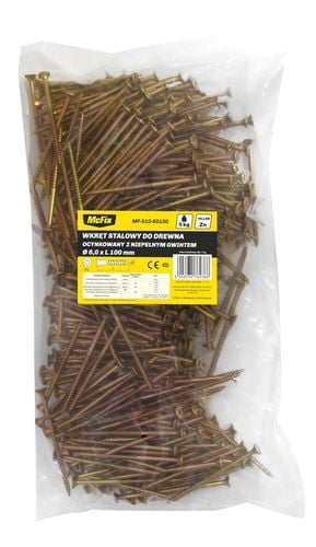 wkręt do drewna ocynk żółty 6.0*40mm gwint niepełny - 5 kg - mf-510-6040 na Arena.pl