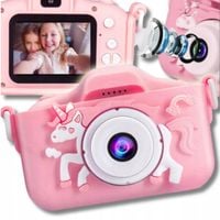 APARAT DLA DZIECI CYFROWY FOTOGRAFICZNY RÓŻOWY Z JEDNOROŻCEM