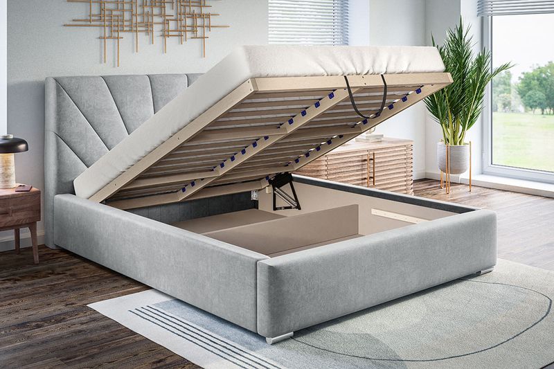 Łóżko tapicerowane LUX9 140x200 ze Stelażem i pojemnikiem zdjęcie 10