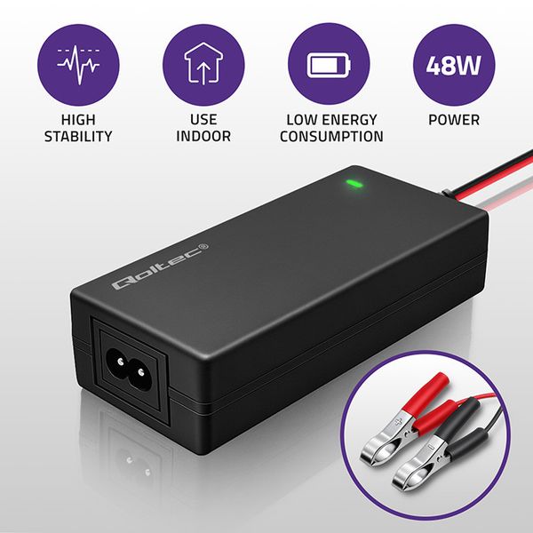 Qoltec ładowarka do akumulatorów 24V 2A zdjęcie 2